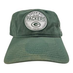 GREEN BAY PACKERS Hat Cap Adult Green Strapback NEW ERA Spell Out NFL Football